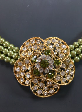 Vintage中古优雅复古百搭绿色琉