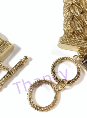 宽版编织麻花造型短款项链