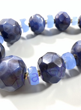 琉璃隔珠切面渐变项链KC打标