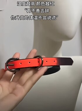 温感变色软皮革项圈送男友