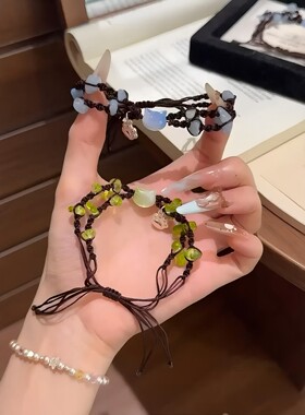 小猫手工编织手链闺蜜叠戴小众