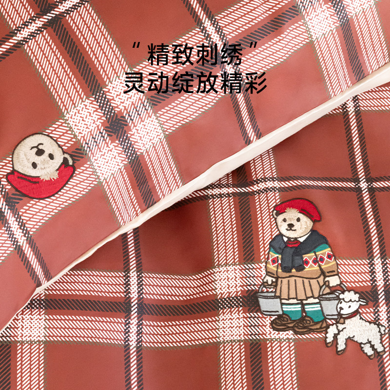 【所有女生的衣橱直播间】TeenieWeenie小熊全棉格子四件套