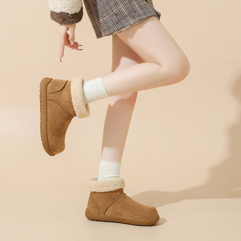 三福爆款加绒雪地靴女2025新款冬季保暖棉鞋平底勃肯鞋一脚蹬短靴,淘宝优惠券,粉丝福利购,淘宝优惠卷