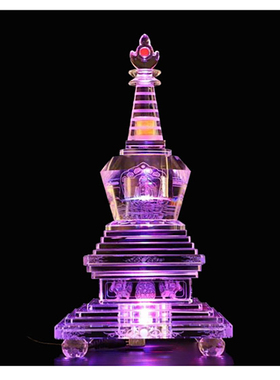 猴子山水晶保平安装藏佛堂七彩灯