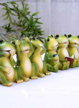 新款直销树脂工艺品仿真青蛙挂缸盆花园挂件装饰园林花园挂饰摆件