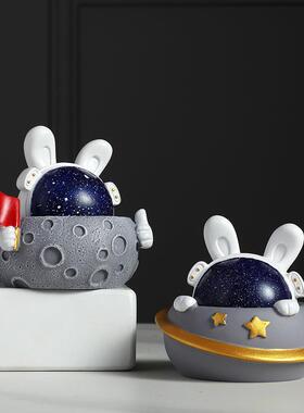 新款直销网红宇航员系列摇头星空兔创意办公桌面装饰用品车载车载