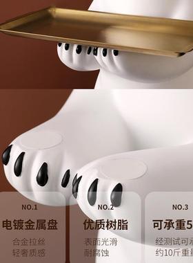 新款直销创意迎宾北极熊大型落地摆件客厅收纳玄关家居装饰品开业