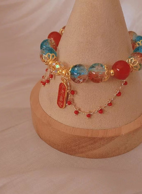 韩国新款长月烬明平安喜乐古风精致串珠手链轻奢民族风小众设计感