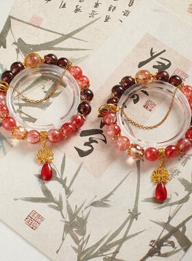 【红烈莲】小众设计周边衍生手链新款高颜值莲花串珠闺蜜饰品