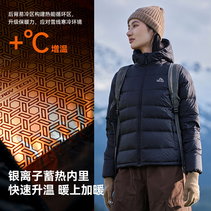 【经典2.0】伯希和户外800蓬羽绒服女秋冬保暖轻薄短款鹅绒外套男 - 图1