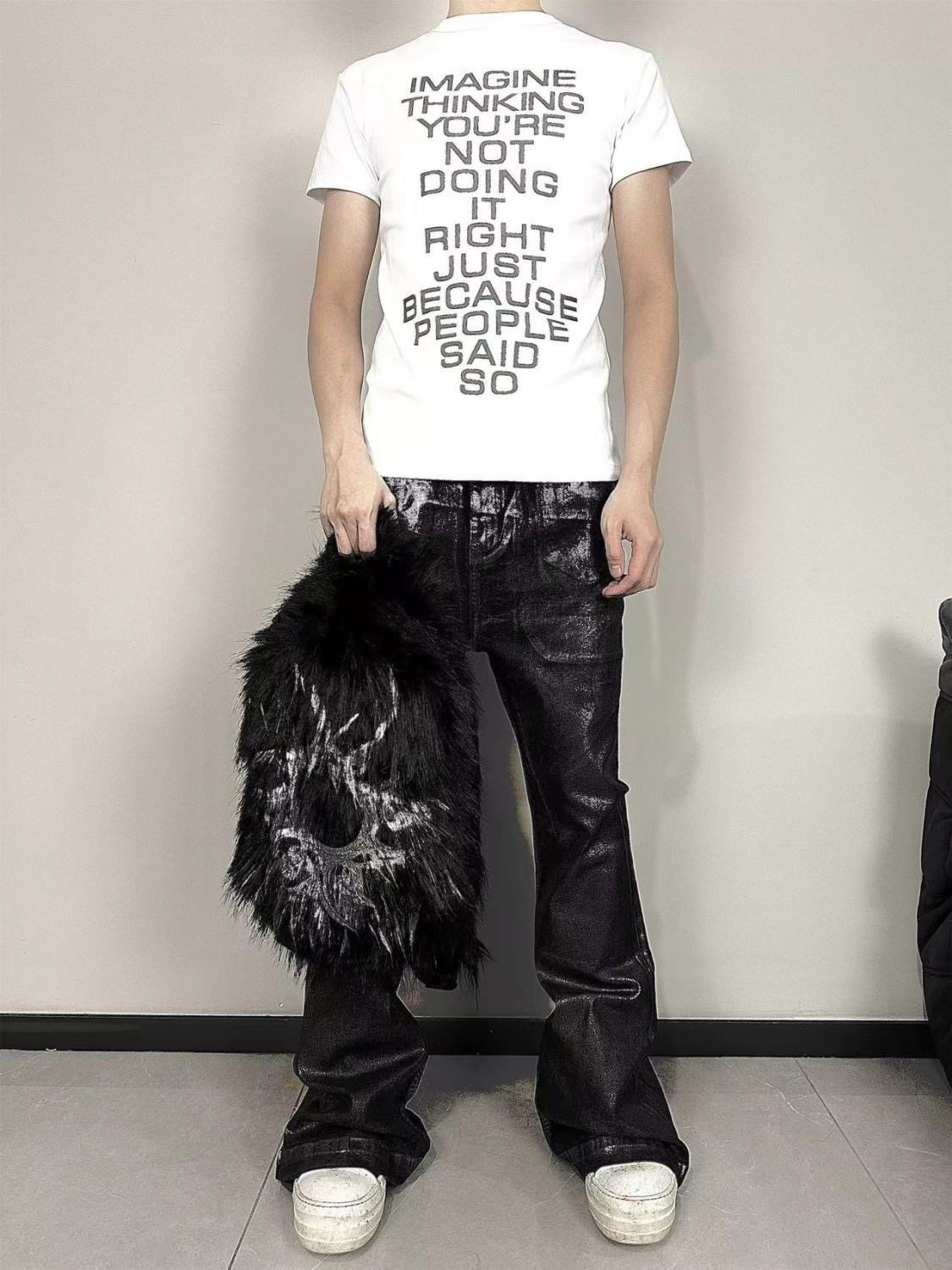 「Rabbit.b」仿貉子图腾印花毛皮草毛绒包大容量个性百搭双肩包Dp,淘宝优惠券,粉丝福利购,淘宝优惠卷