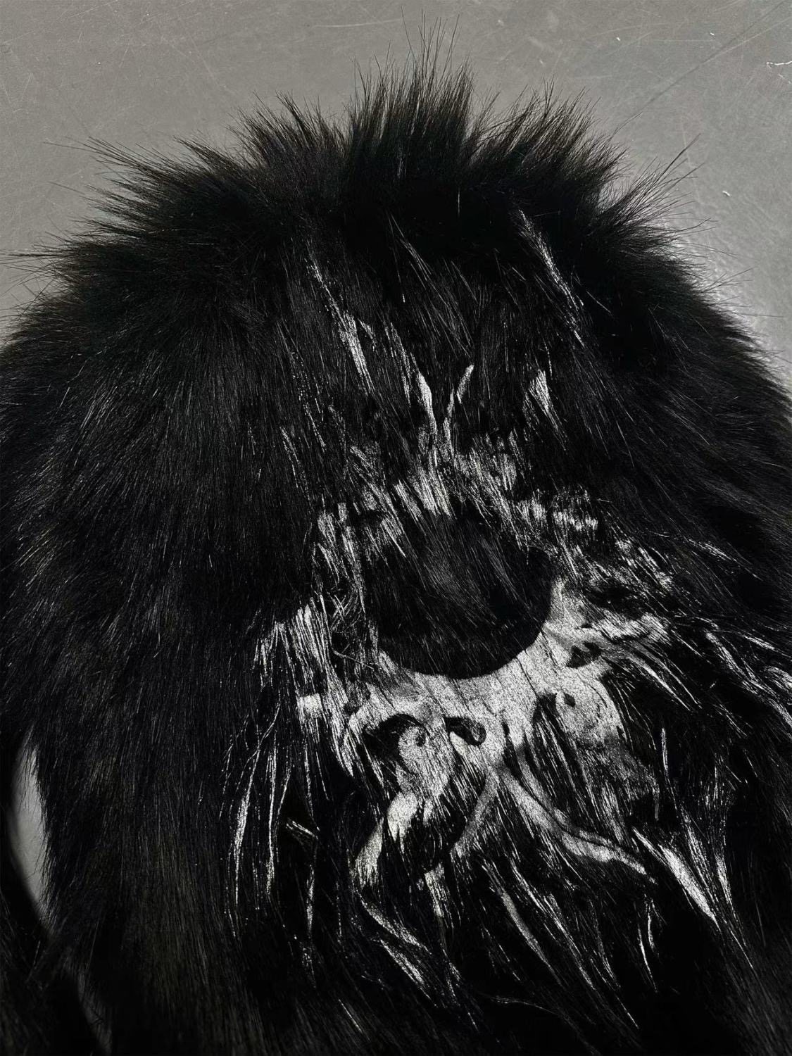 「Rabbit.b」仿貉子图腾印花毛皮草毛绒包大容量个性百搭双肩包Dp,淘宝优惠券,粉丝福利购,淘宝优惠卷