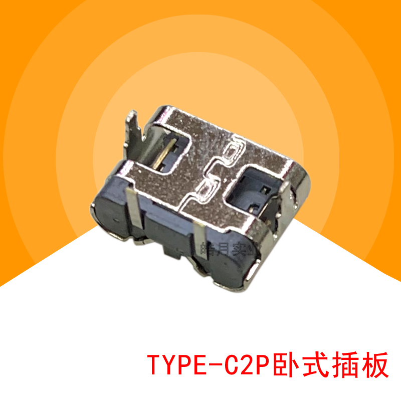 TYPE-C母座2P焊线式180度直插充电接口typec接头 两脚卧式立式usb - 图0