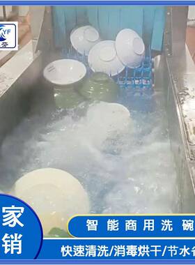 下沉式长龙洗碗机酒店学校工厂厨房餐盘清洗设备大型洗碗洗盘机器