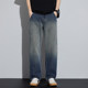 Kuvine Zip Trousers Gradient Washed Spring Denim