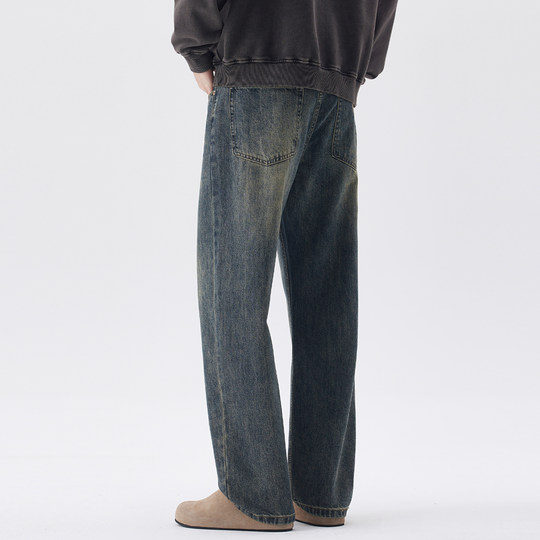 Kuvine American retro loose straight jeans for men