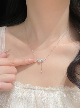 阿沐饰品纯银淡水珍珠蝴蝶项链女2025新款轻奢小众高级感生日礼物