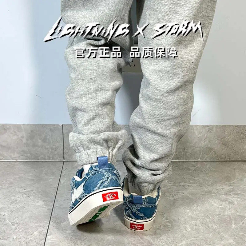 LIGHTNINGXSTORM闪电板鞋男款2025新款秋冬爆款百搭休闲面包鞋子