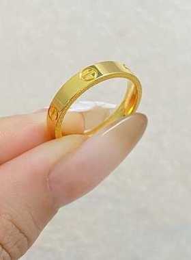 钻纹新款正品指环纯金时尚百搭