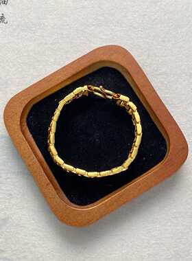 真金包银足金车花手表链男士手链简约大气送父亲礼物宽版大气老板