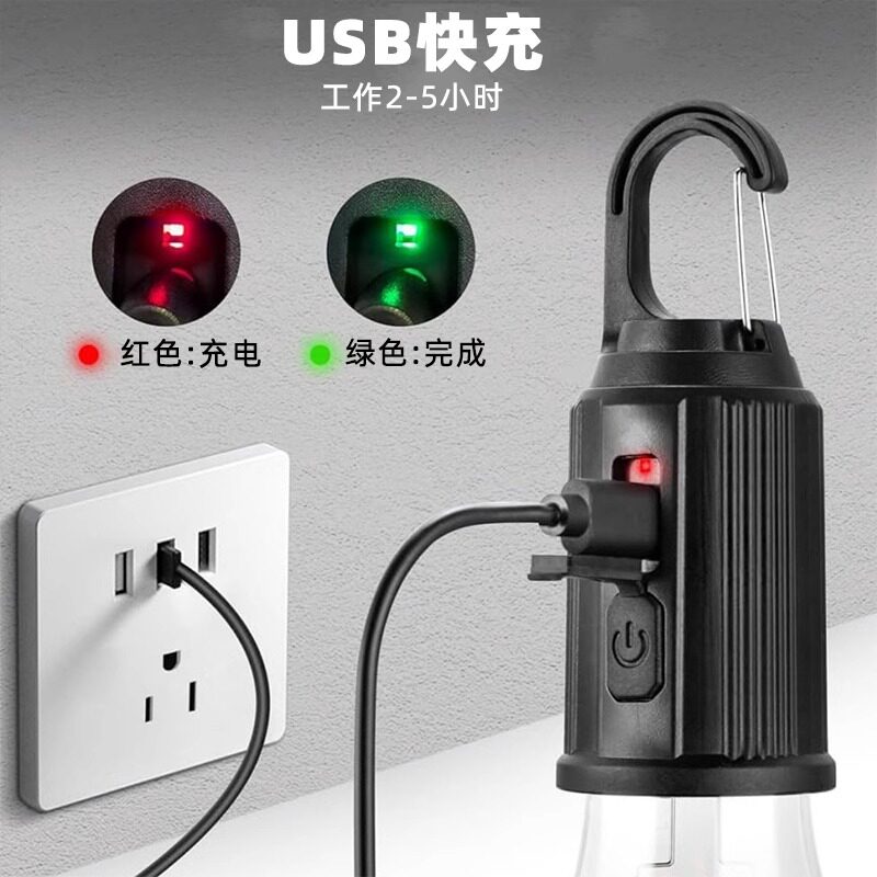 新款LED露营灯可充电复古氛围野营灯钨丝帐篷户外应急球泡灯