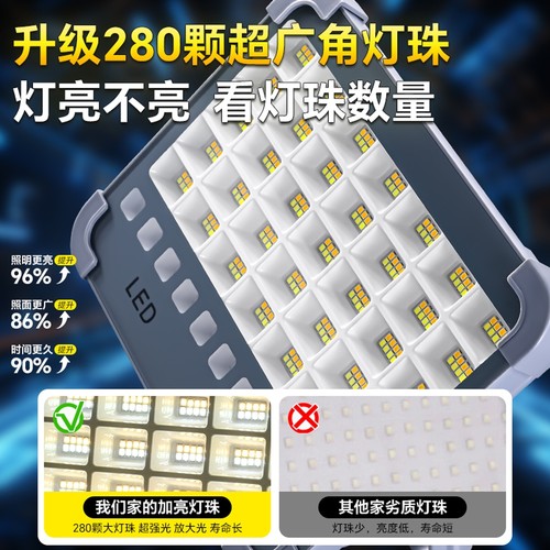 太阳能灯户外大功率爆亮摆摊露营庭院充电应急超亮led灯磁吸聚光 - 图3