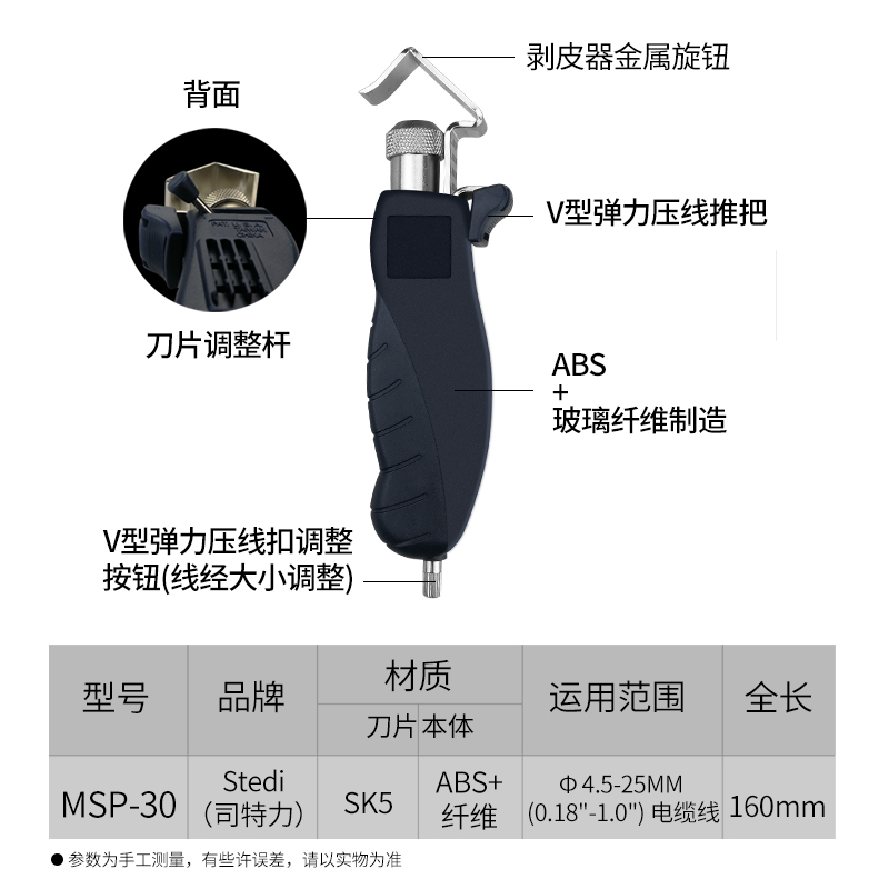 司特力进口电缆剥线钳多功能电工旋转剥皮器剥电缆拨电线剥皮神器-图1