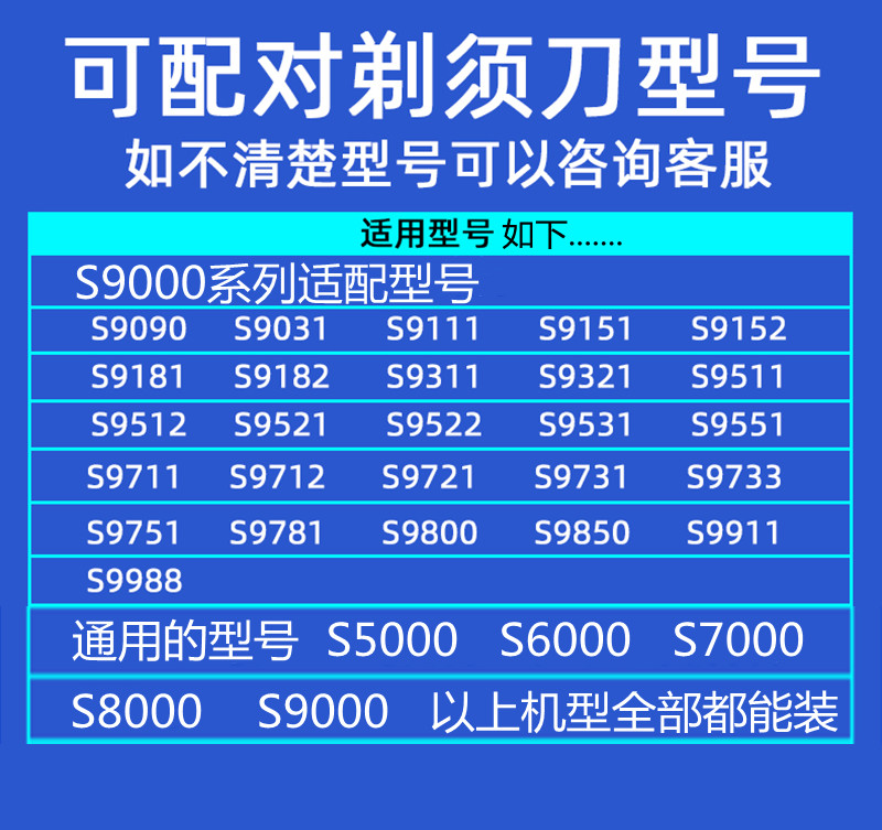 适用飞利浦剃须刀刀头配件series9000 sh90 s9731s9031s8980s9311 - 图0