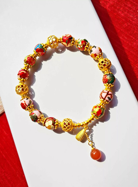 国潮十二月花手串绣球流光手链新中式本命年新年礼物送女友情人节