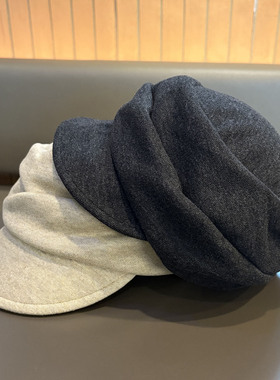 日系复古褶皱鸭舌帽显脸小马术帽