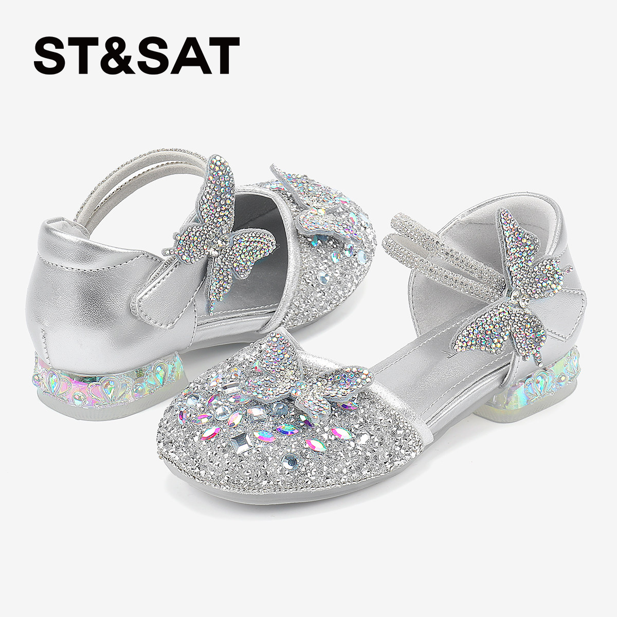 星期六童鞋女童公主鞋2025夏季新款小女孩软底水晶鞋宝宝洋气凉鞋,淘宝优惠券,粉丝福利购,淘宝优惠卷