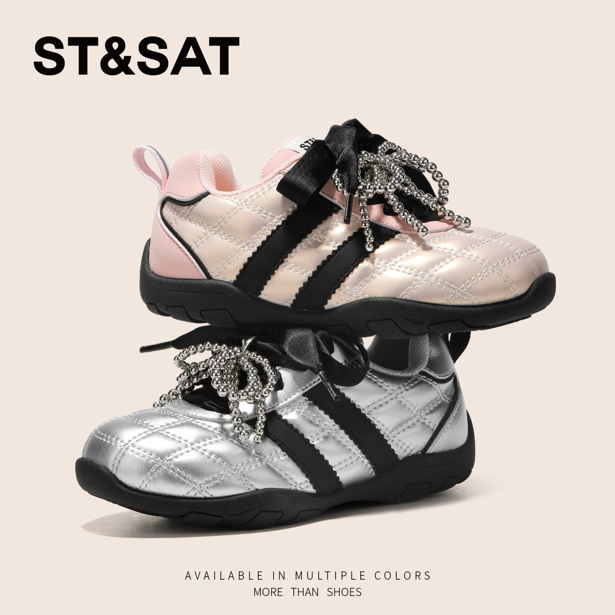 星期六童鞋女童板鞋2025秋季新款女孩小香风德训鞋女生轻便休闲鞋,淘宝优惠券,粉丝福利购,淘宝优惠卷