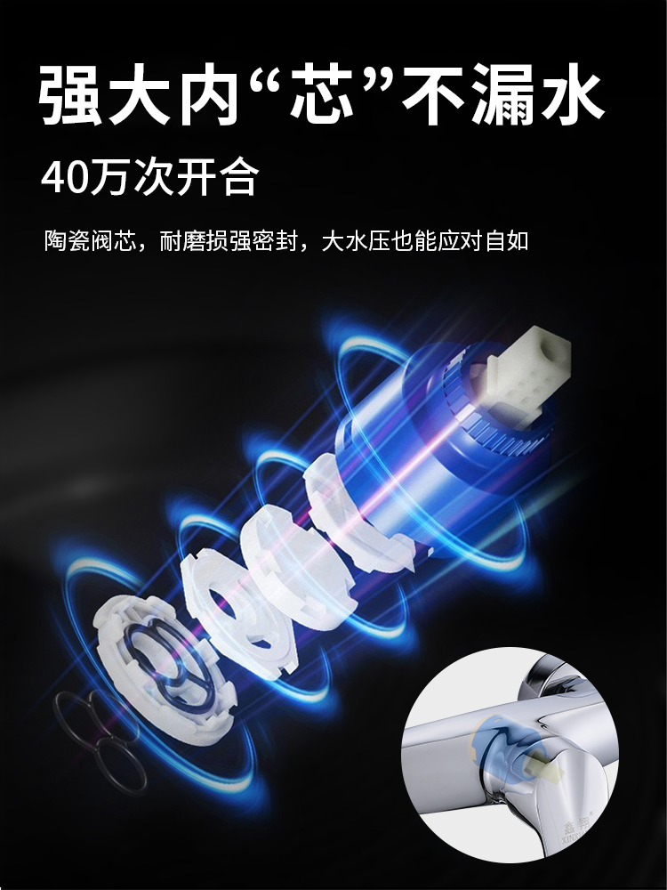 全铜混水阀冷热水龙头浴室花洒配件洗澡开关卫生间淋浴龙头混合阀 - 图1