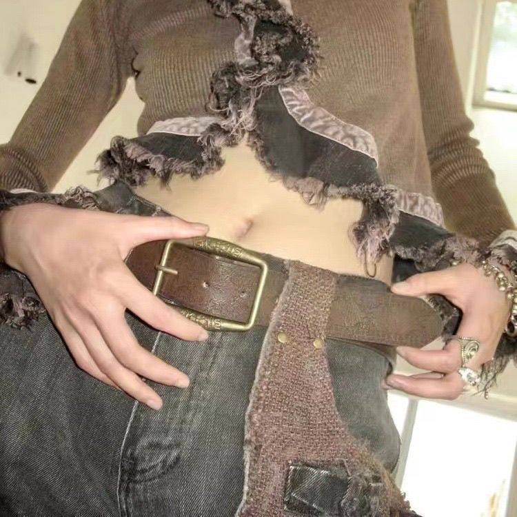 美式复古y2k腰带女2025新款民族风皮带百搭配牛仔裤带高级感棕色,淘宝优惠券,粉丝福利购,淘宝优惠卷