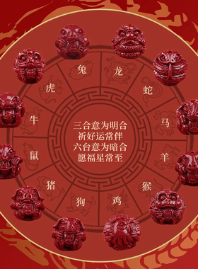 2025蛇年本命年朱砂手链女款太岁三合六合编织红绳十二生肖手串男