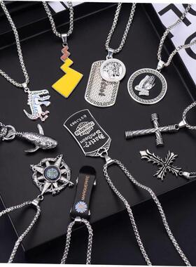 men necklace stainless steel Necklace Women Men Simple Long1