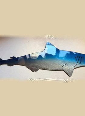 海洋动物壁挂公园摆件鲨鱼铁艺工艺装饰品不锈钢家居金属外贸跨境