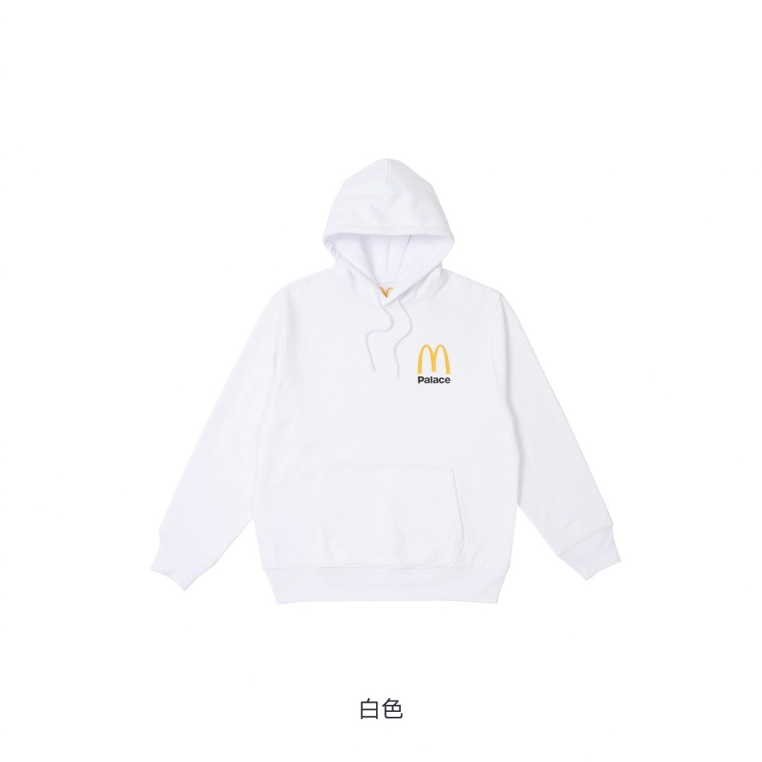 Palace x麦当劳 FW23系列纯色M字母Logo口袋连帽卫衣男女同款-图2