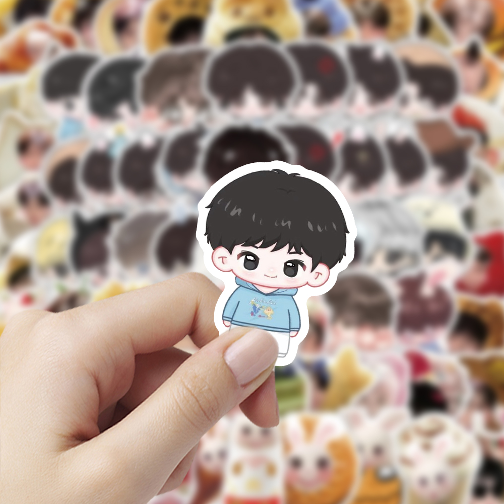 104张何秋贴纸Q版食物创意趣味ins风装饰手账行李箱防水标签diy贴 - 图1