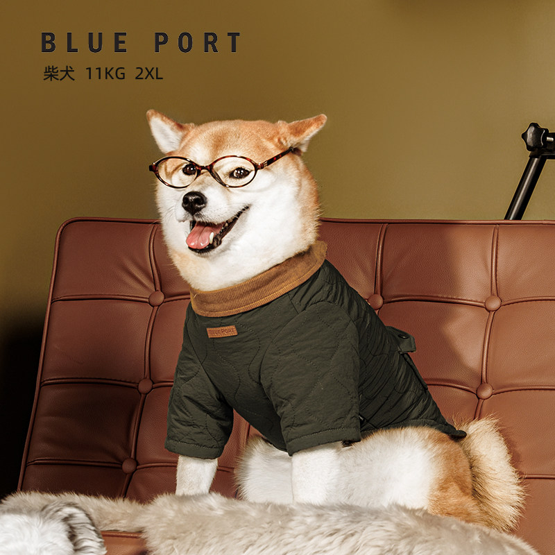 Blueport宠物秋冬复古绗缝棉衣轻便棉服保暖中小型犬猫咪狗狗服装,淘宝优惠券,粉丝福利购,淘宝优惠卷