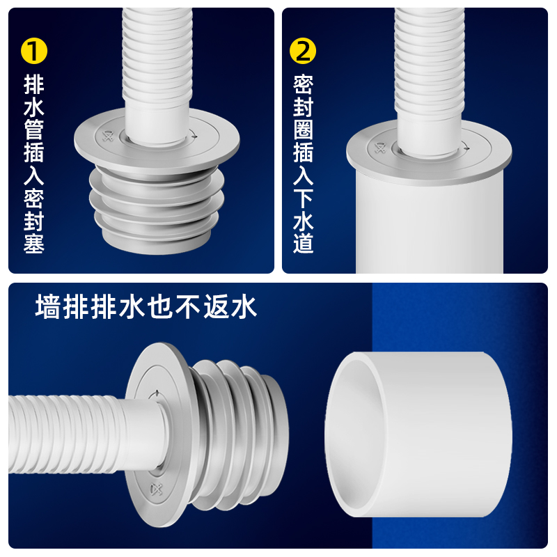 塞臭厨房卫生间堵排水管硅胶道郎奇器返防神器下水管口防臭密封圈 - 图1