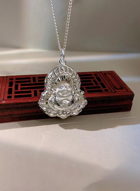 弥勒佛菩萨挂坠银曜银饰足银足银