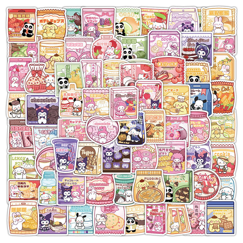 100贴高颜值创意食玩零食可爱贴纸儿童卡通贴画装饰手账防水贴纸,淘宝优惠券,粉丝福利购,淘宝优惠卷