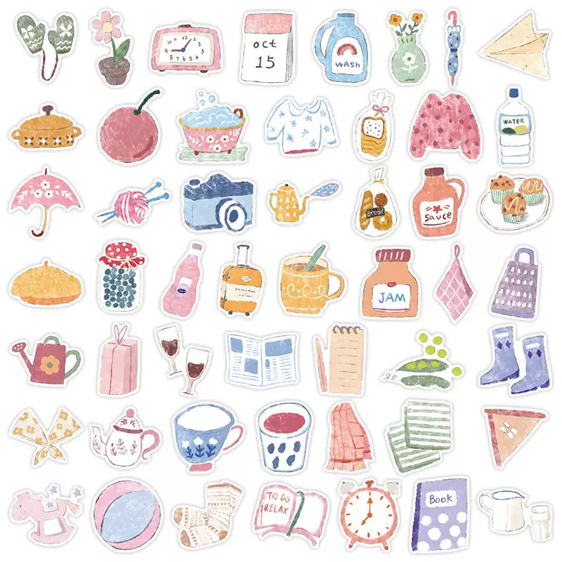 239 home cartoon appliance stickers, cute ins medical antique items peripheral decoration handbook waterproof stickers