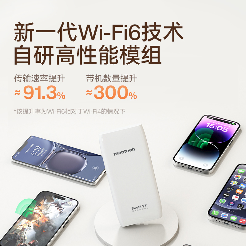 mentech/铭普美碳TT随身wifi充电宝二合一自带线4g移动无线wifi6可插卡2024新款便携式迷你路由器10000毫安-图1