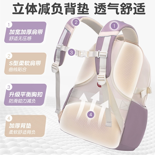 Школьный рюкзак, детская сумка через плечо со сниженной нагрузкой, для средней школы, защита позвоночника