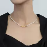 Ce Crembled Gold Baby Baby Xiaomi Beads Искусственное австралийское и белое жемчужное ожерелье 2024 Новый взрыв подлинная женская ключица S925