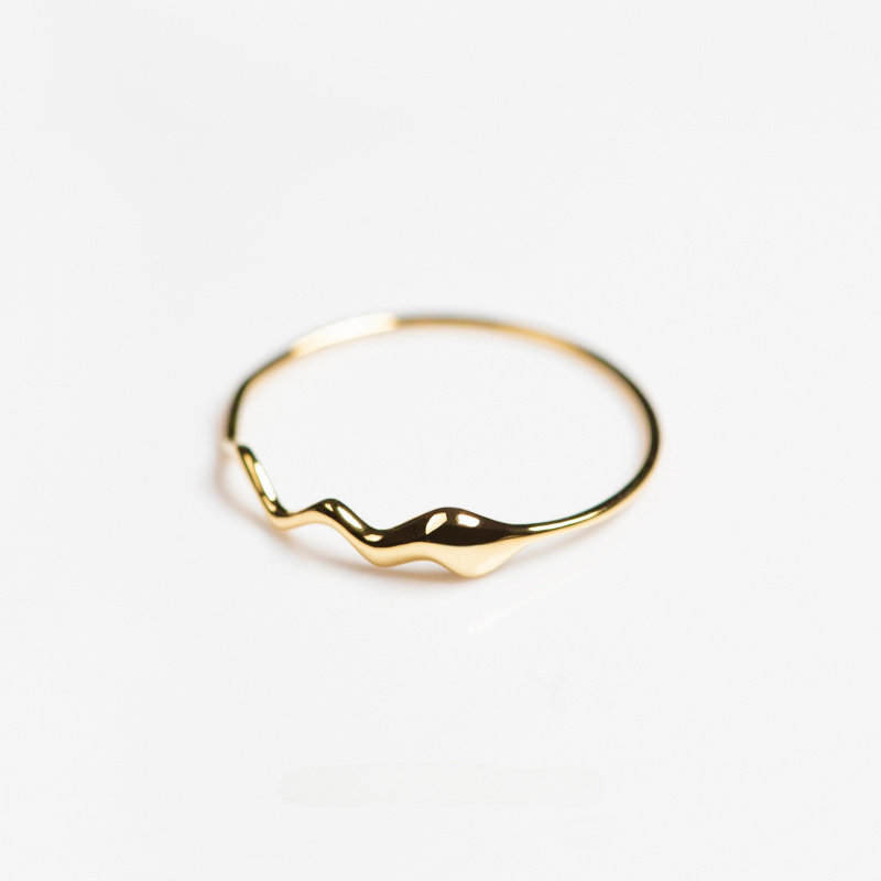 ROMANTICS925 silver plated 18k gold water drop wave
