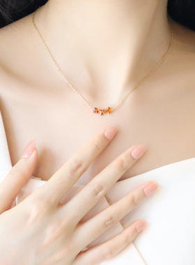 925纯银镀金项链女简约气质