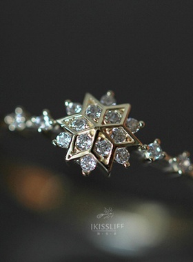 雪花戒指环精致通勤款简约百搭